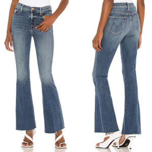 Mother The Weekend Fray Mid Rise Flared Jeans Walking On Coals Women's Size 27